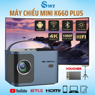 Máy Chiếu Mini K660 Plus Nâng Cấp Chất Lượng Tốt, Độ Sáng Cao, Độ Phân Giải Full HD, BH24 Tháng