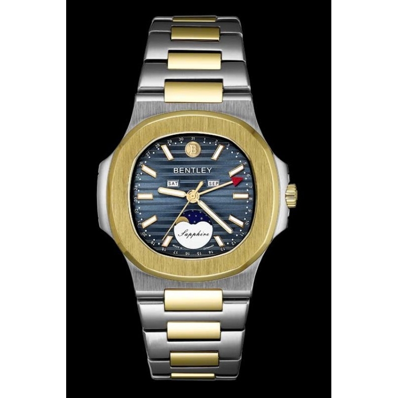 [Chính Hãng 100%] Đồng Hồ Nam Bentley BL2340 (2340) Máy Quartz (Pin) Kính Sapphiare Mặt Vuông Siz 40