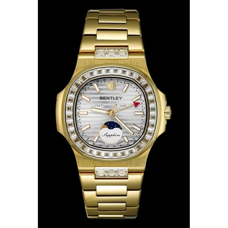 [Chính Hãng 100%] Đồng Hồ Nam Bentley BL2340 (2340) Máy Quartz (Pin) Kính Sapphiare Mặt Vuông Viền Đ