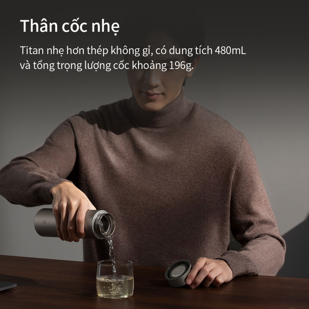 Bình giữ nhiệt Mijia Ti2 Cách nhiệt chân không Toàn bộ cốc titan 12H Giữ ấm Khóa lạnh ly giữ nhiệt | BigBuy360 - bigbuy360.vn
