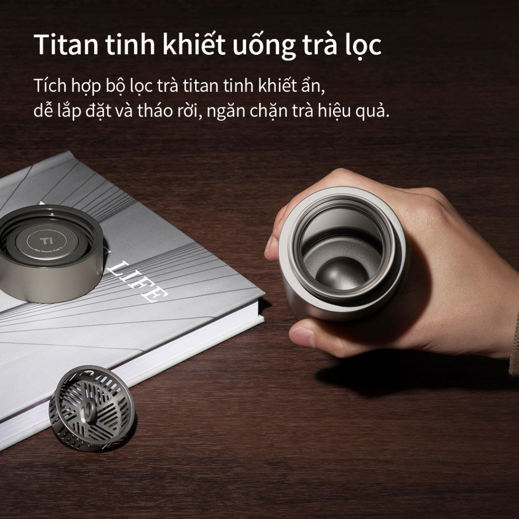 Bình giữ nhiệt Mijia Ti2 Cách nhiệt chân không Toàn bộ cốc titan 12H Giữ ấm Khóa lạnh ly giữ nhiệt | BigBuy360 - bigbuy360.vn