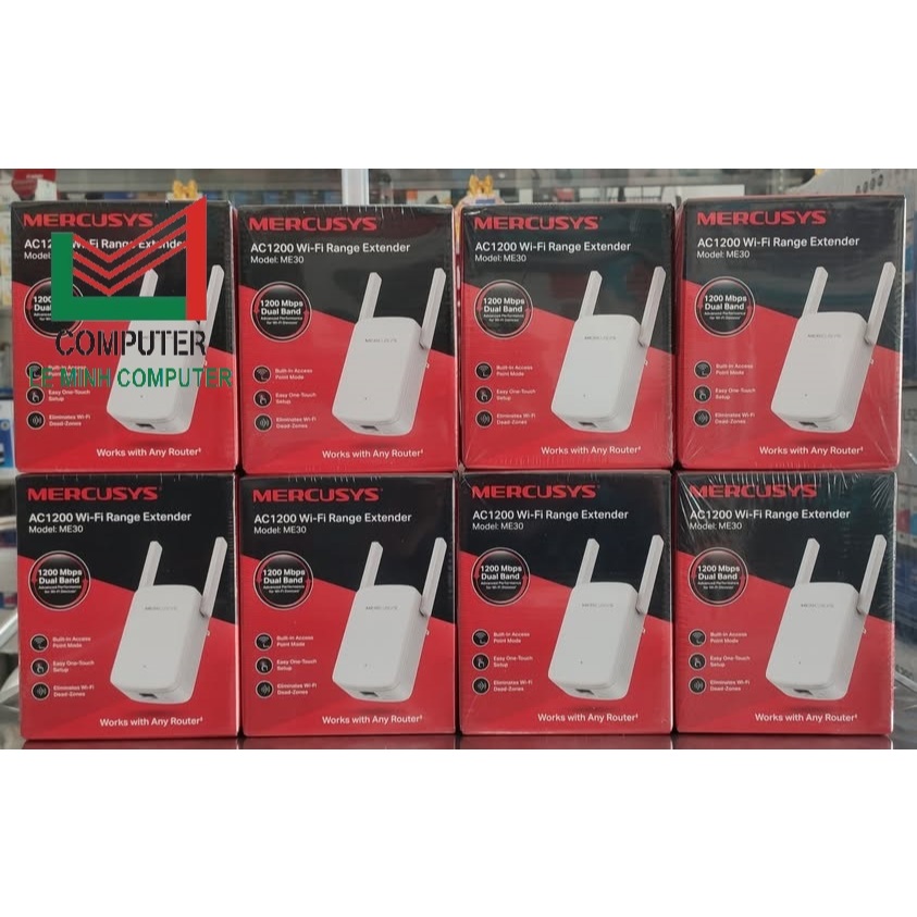 Bộ mở rộng sóng wifi Mercusys ME30 AC1200 Repeater 2 băng tần 1200Mbps [CHÍNH HÃNG]