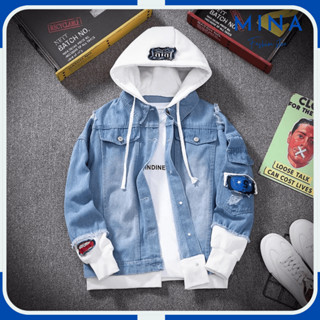 Áo Khoác Jean Nam Denim Mina Fashion Có Mũ Nỉ Hàn Quốc HOT TREND AKJNA01