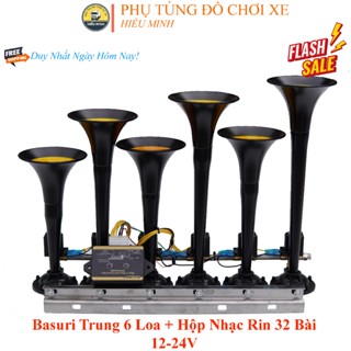  Basuri 6 Loa Trung - 12 24v - Phụ tùng Phụ Kiện Xe Nhại Còi 