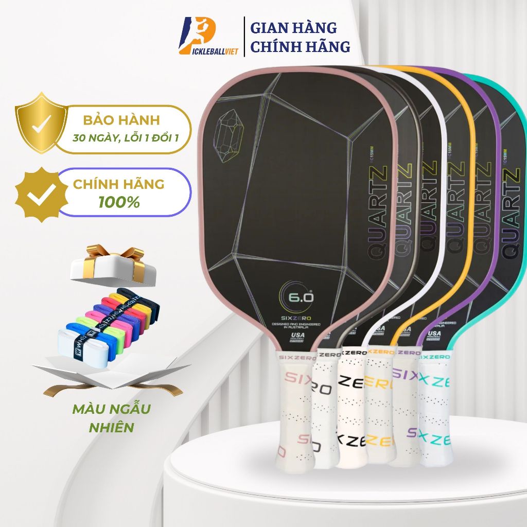 ✅ Vợt Pickleball Six Zero Quartz Chính Hãng