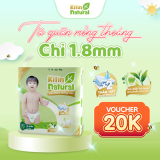 Combo 2 bịch tã/bỉm Kitin Natural tinh chất trà xanh đủ sz cho bé size NB/S/M/L/XL/XXL/XXXL