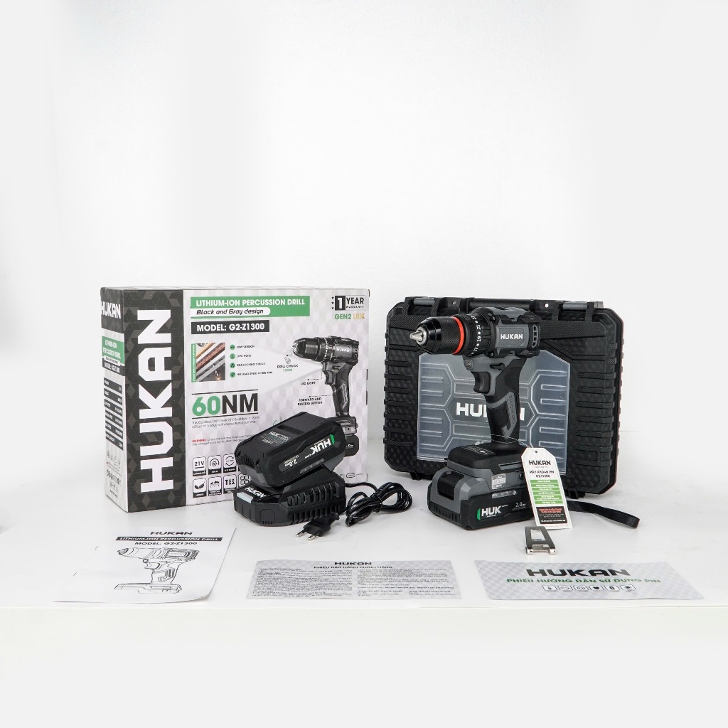 Máy khoan pin 13mm (GEN2 LUX) G2-Z1300.Đáp ứng mọi nhu cầu từ công việc gia đình đến công trình chuy