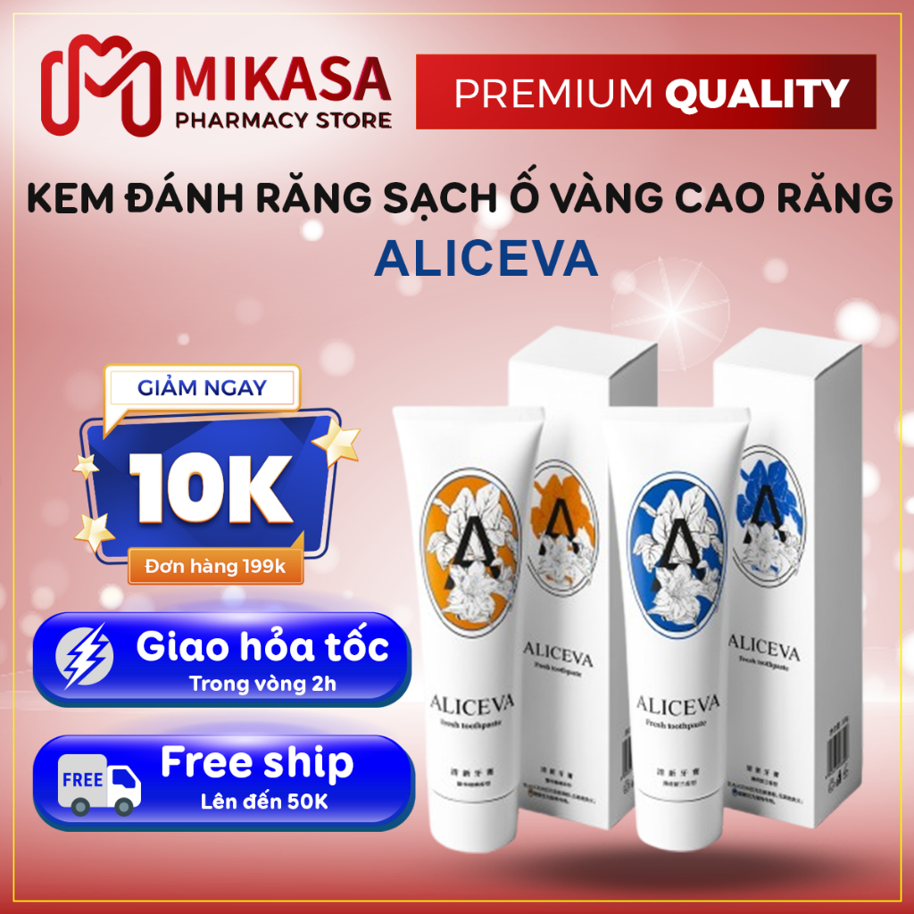 Kem Đánh Răng ALICEVA FRESH – Kem Đánh Răng ALICEVA Giữ Miệng Sạch Khuẩn, Tươi Mát, Loại Bỏ Mùi Hôi và Mảng Bám