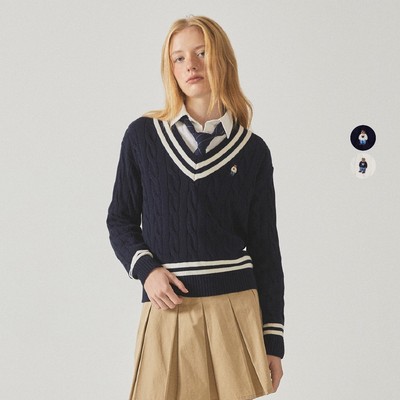 Áo Sweater Mùa Hè WHO.A.U Steve Cable Tilden Sweater(F)_WHKAF2351F
