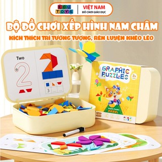  Đồ chơi giáo dục bộ đồ chơi xếp hình nam châm 250 mảnh giúp bé thỏa sức sáng tạo gắn kết tình cảm con và bố - DC5016 