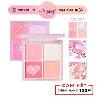 Phấn Má Hồng XIXI Sunset 4 ô Nhũ Sáng Highlight Tông Lì Và Nhũ Tạo Khối Trang Điểm Sáng Da Chống Nước Lâu Trôi bền màu