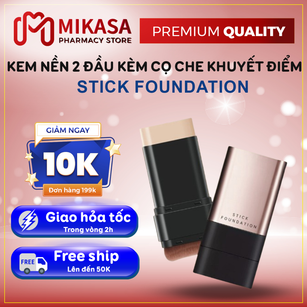 Kem Che Khuyết Điểm STICK FOUNDATION - Kem Nền 2 Đầu A.M.G MATTE FOUNDATION Chống Nước, Cấp Ẩm