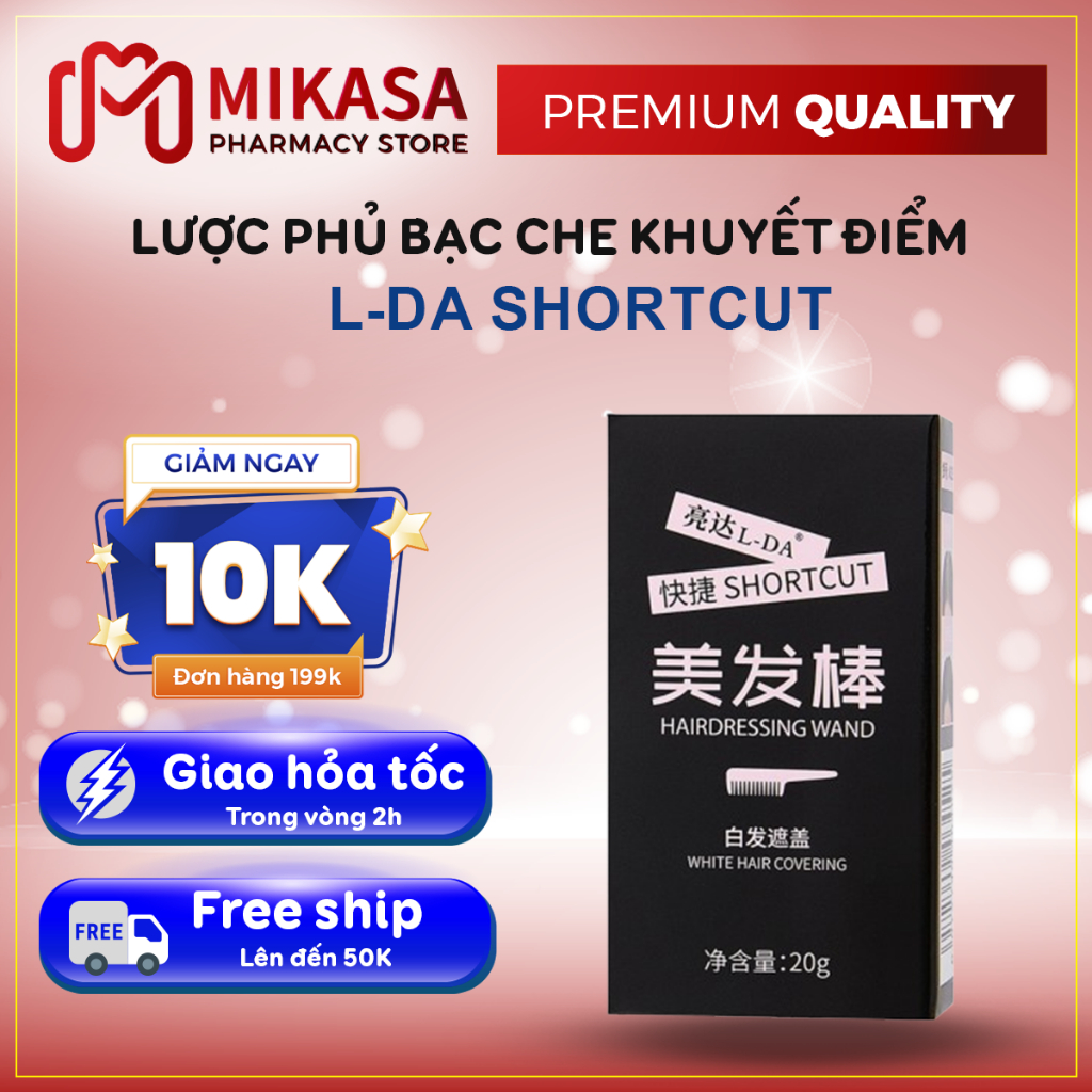Lược Phủ Bạc Che Khuyết Điểm L-DA SHORTCUT – Lược Phủ Bạc L-DA Giải Pháp Đen Nhanh Chóng, Lâu Trôi và Chống Thấm Nước
