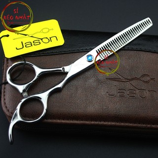 Bộ kéo cắt tóc Jason cao cấp thợ cắt tóc tin dùng thép nguyên bản JS02 [Mua 1 bộ kéo tặng kèm ví+2 lược toni&guy+c.kéo]