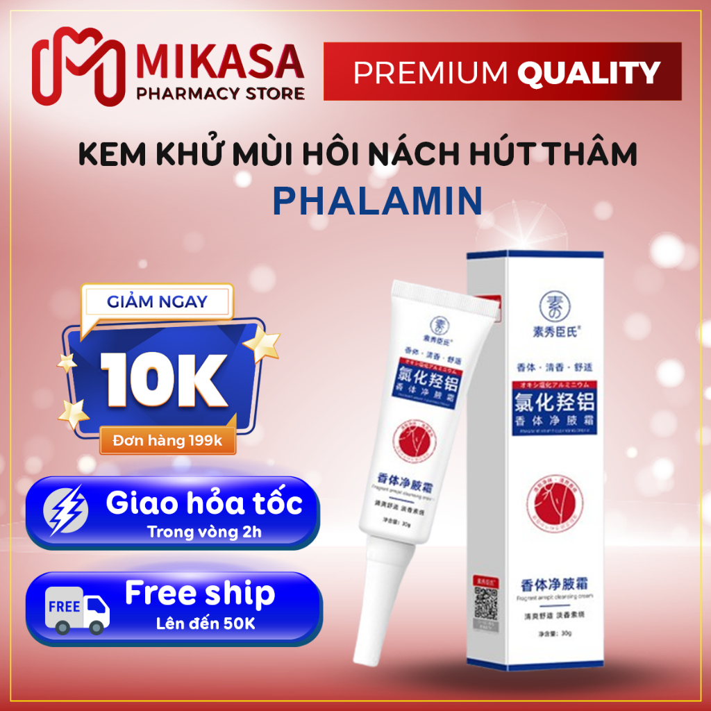 Kem Khử Mùi Hút Thâm Nách PHALAMIN - PHALAMIN Khử Hôi Nách, Ngăn Tiết Mồ Hôi, Giảm Mùi Cơ Thể, Giảm Thâm Và Làm Sán
