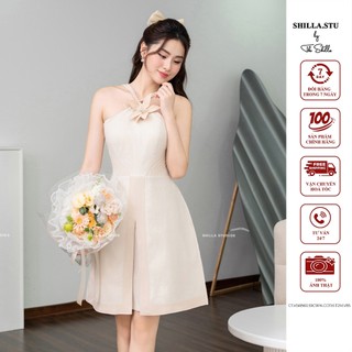 Váy đầm thiết kế cao cấp màu kem cổ yếm sang trọng [ Ảnh thật ] The Shilla-CT.K56B60.59C9PK.COTX1 - KEM
