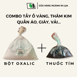 Combo 1kg bột oxalic + 100gram thuốc tím tẩy vết ố vàng, mốc quần áo, thâm kim