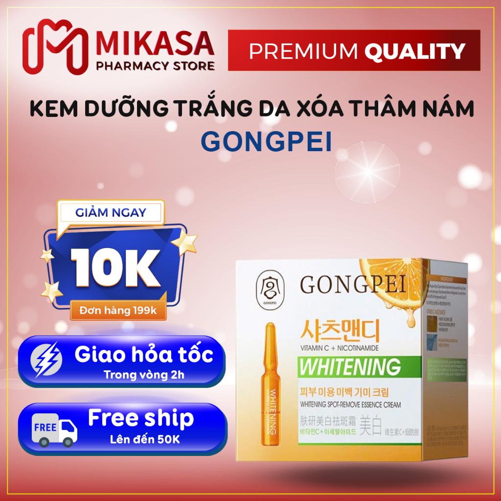 Kem Dưỡng Trắng Trẻ Hóa Da Vitamin C GONGPEI – Kem GONGPEI Hàn QuốcGiảm Vết Thâm, Dưỡng Da Mịn Màng, Sáng Khỏe
