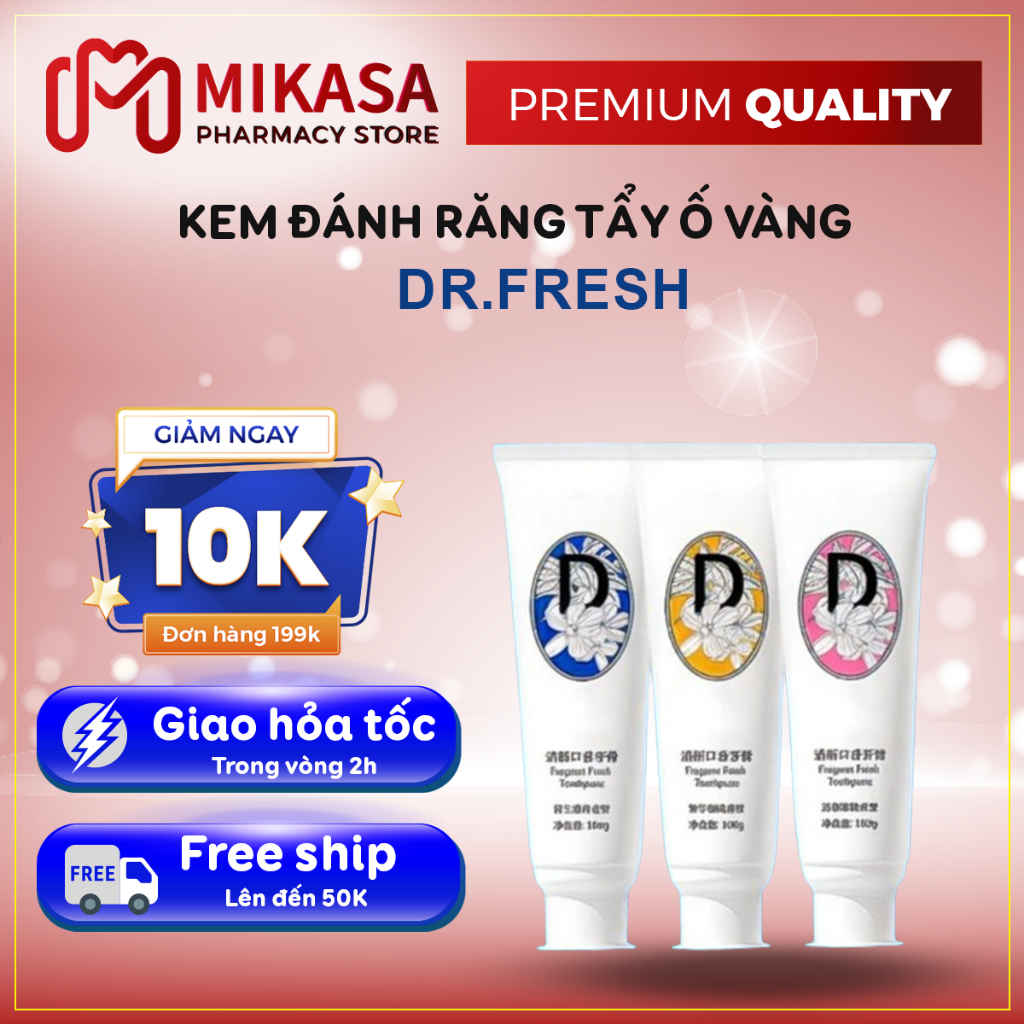 Kem Đánh Răng Thơm Miệng DR.FRESH - DR.FRESH Giúp Loại Bỏ Mùi Khó Chịu, Sạch Mảng Bám, Hơi Thở Thơm Mát Tuýp 100g