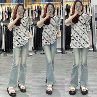 Quần bò jean nữ ống loe đứng rộng suông xuông co giãn jeans cạp cao cao cấp Hottrend 2022