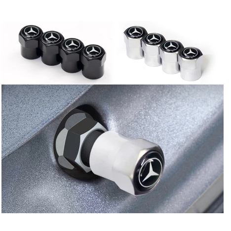 Nắp Van Bánh Xe vòi Kim Loại Cho xe hơi ô tô Amg logo Mercedes C180 c200 c250 c300 E200 e250 e300