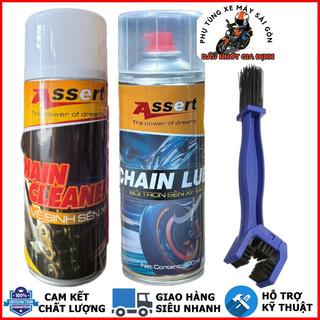 Combo dưỡng sên, rửa sên Assert 400ML mỡ bò xanh chống văng  [Mua combo tặng bàn chải 3D]