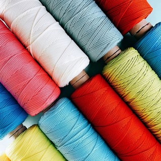 (Bảng màu full) Sợi dệt trơn 2mm Craft Yarn 125g - Sợi đan móc túi xách, nón thời trang