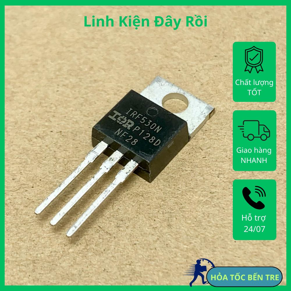 2 cái IRF530N MOSFET 100V 17A kênh N TO-220