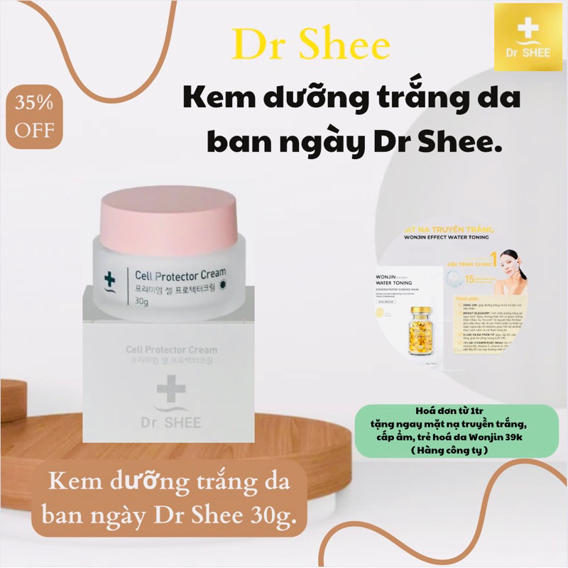 Kem ngày Dr Shee 30g - Dưỡng trắng da ban ngày, nâng tone trắng hồng, chống nắng Spf 35.