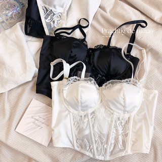  Áo Lót Nữ Áo Lót Corset Bra Lụa Phối Ren Cao Cấp Áo Dáng Croptop Siêu Sexy Sang Chảnh Avalingerie AL0092 