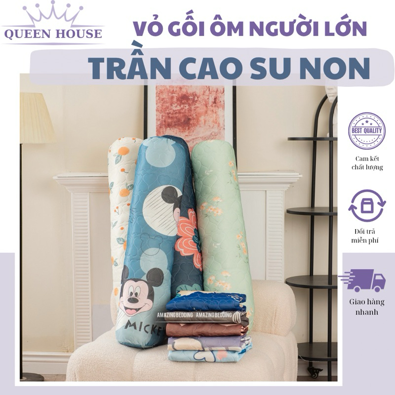 Vỏ gối ôm cao su non có khóa kéo kích thước 35-100cm mát mịn