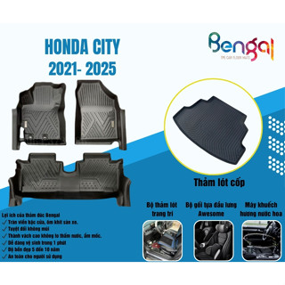 Thảm Lót Sàn Xe Ô Tô Honda City 2025 2024 2023 2022 2021 Chất Liệu TPE Khuôn Đúc Cao Cấp Sang Trọng 5 Chỗ Chính Hãng