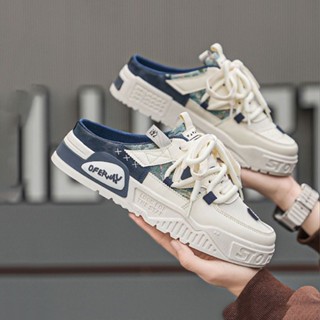 Giày sục thể thao nam đế độn cao hottrend sợi to 2025 TT21 Xanh Navy