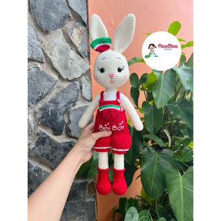 Thú len nhồi bông handmade  - Thỏ mặc yếm (45cm)