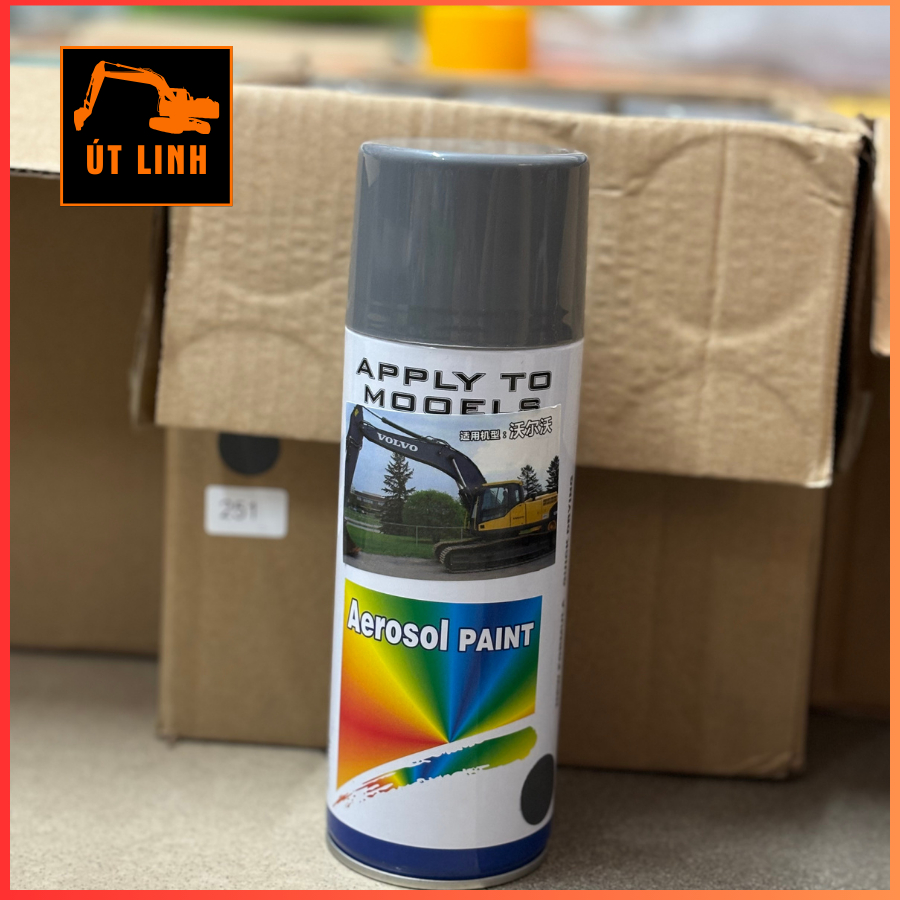 Sơn xịt máy xúc VOLVO máy KOBELCO  Màu XÁM sơn xịt máy xúc đẹp