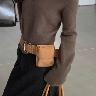 Túi đeo hông xinh xắn chất da lộn cao cấp hai màu xinh xắn dễ phối đồ mã t123