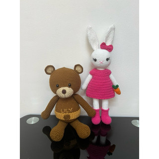 Thú len nhồi bông handmade - Thỏ len handmade (35cm)