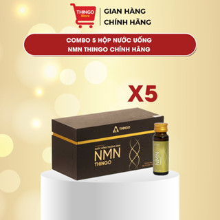 Combo 5 Hộp Nước Uống NMN THINGO Chính Hãng - Giúp Trẻ Hoá Làn Da, Tăng Cường Sức Khoẻ - Hộp 10 chai