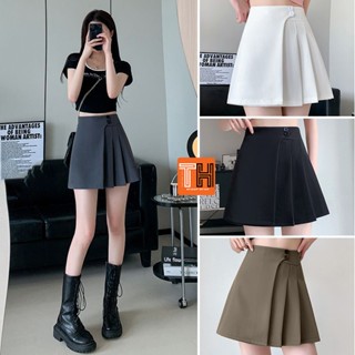 Quần short đùi nữ giả váy lưng cao ống rộng xếp ly siêu cute - S07