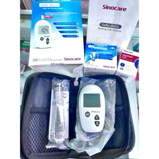 [HÀNG CHÍNH HÃNG] Máy Đo Đường Huyết + 50 Que Thử & 50 Kim Đo Đường Sinocare Accu-Safe
