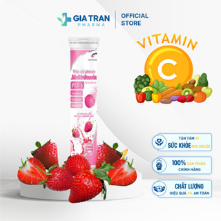 Viên sủi Plusszs Multivitamin Plus Strawberry vị Dâu tây bổ sung vitamin và khoáng chất giúp tăng đề kháng, giảm mệt mỏi