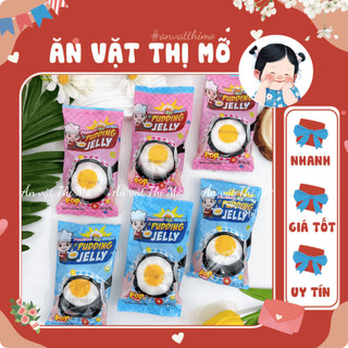   COMBO 5 CHIẾC  Kẹo Thạch Pudding Trứng Ốp La Mix Kẹo Nổ Tuổi Thơ Đồ ăn vặt 