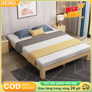 HEINO Giường Ngủ Hiện Đại Gỗ Tự Nhiên Giường Pallet Gỗ Thông Mới Đẹp Chất Lượng gỗ thật 100% Hàng Xuất Khẩu