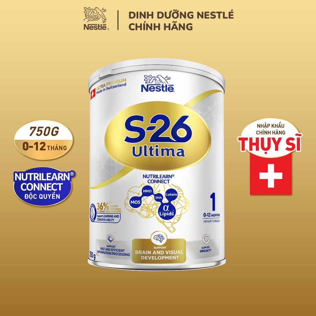 Sữa Bột Nestlé S-26 ULTIMA 1, 750G, Với Hợp Chất NUTRILEARN CONNECT, Nhập Khẩu Thụy Sĩ