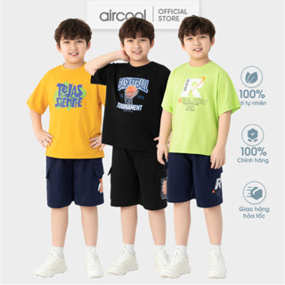 Bộ quần áo cộc tay mùa hè cho Bé trai Aircool chất liệu cotton cao cấp mềm mát-BCBT09