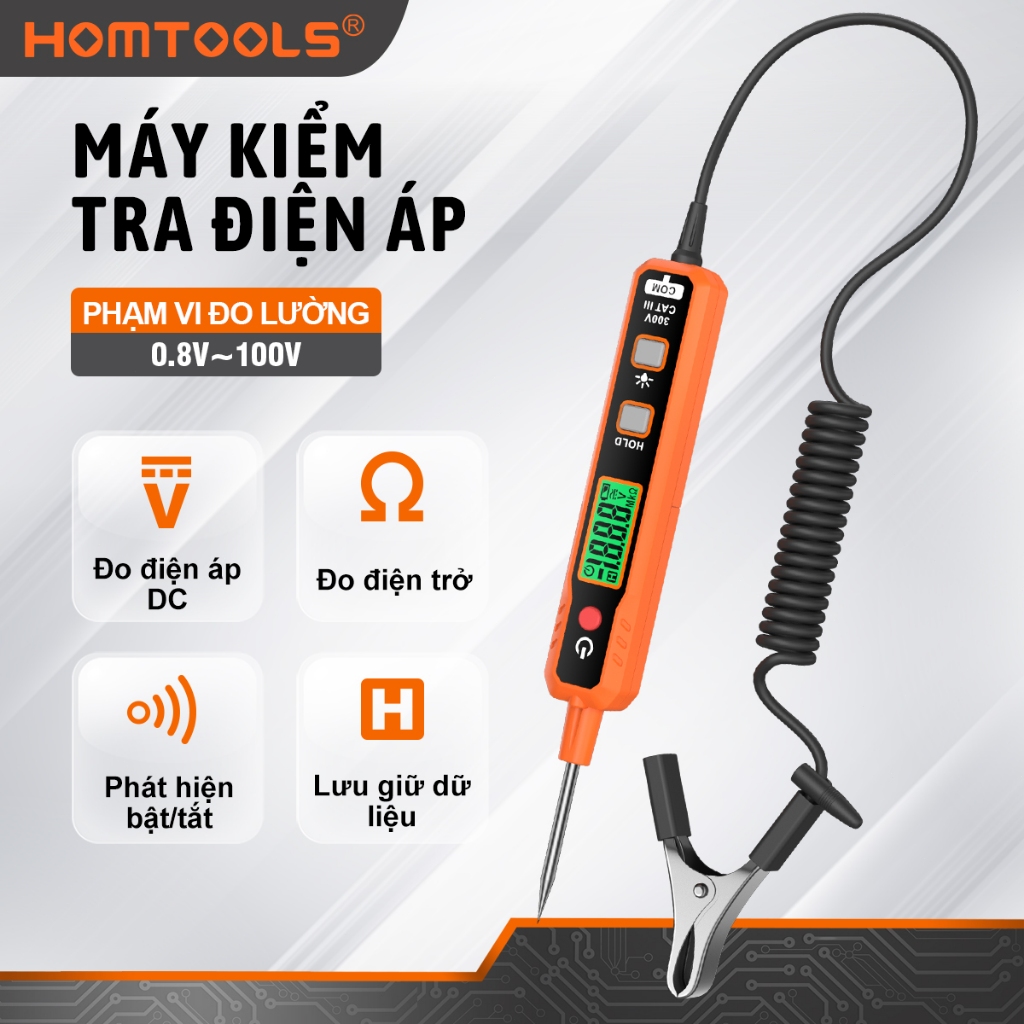 HOMTOOLS HM68 Bút phát hiện điện áp Màn hình LCD Bút kiểm tra kỹ thuật số 300V AC Máy kiểm tra điện 
