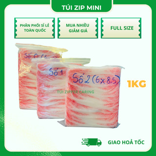 1KG Túi zip viền đỏ size nhỏ số 0-1-2 đựng nước chấm, linh kiện hàng đẹp, zip chắc chắn [SỈ 25KG]