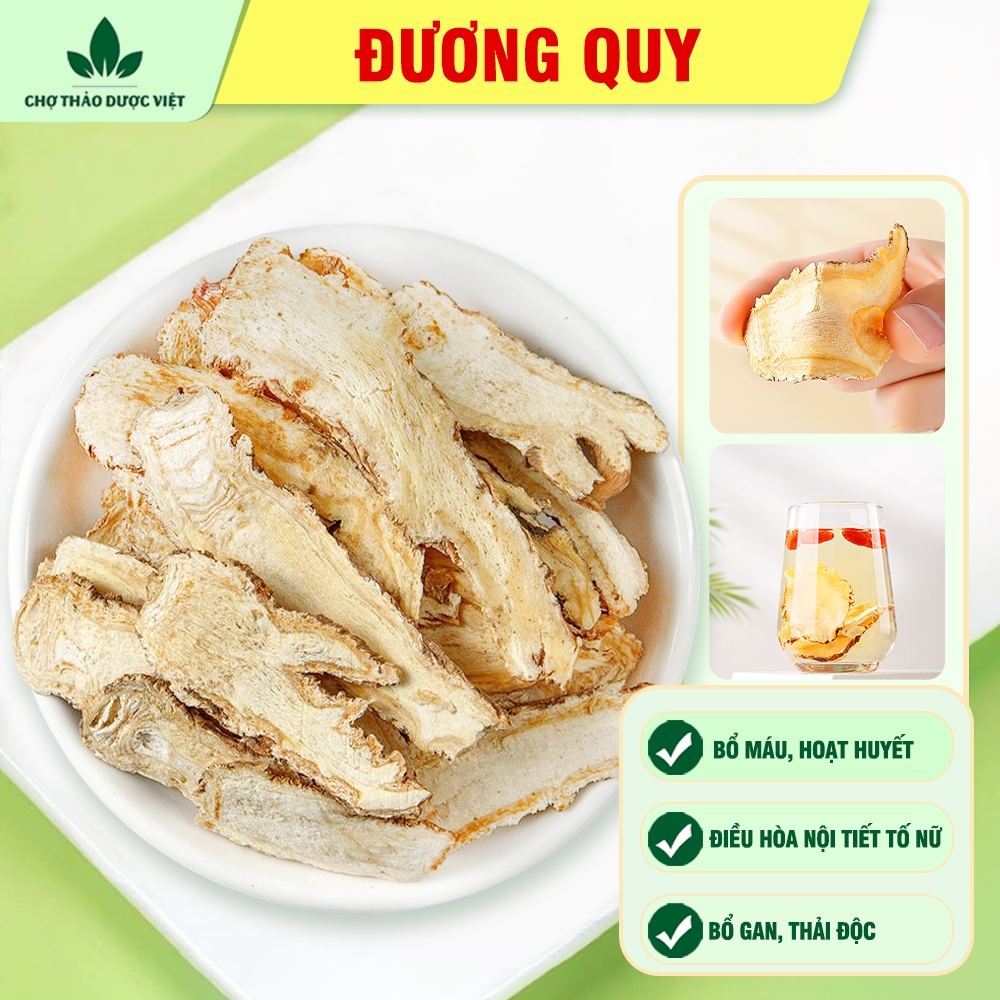 Đương quy 1kg, quy ngố thái lát mỏng, khô, trắng, thơm - Chợ Thảo Dược Việt