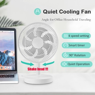 Quạt Sạc USB Để Bàn Ký Túc Xá Không Gây Tiếng Ồn, Quạt Sạc Mini Văn Phòng Có Thể Tự Động Xoay