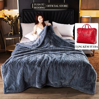 Chăn Hồ Ly Siêu Cấp Nặng 6kg Kèm Túi Da Cao Cấp, Chất Liệu Mền Mịn Ấm Áp Không Rụng Lông